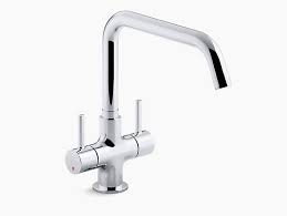 However, faucet holes may vary in size depending on the particular make and model. Cuff Dual Handle Kitchen Sink Faucet With Upward Spout K 37316in 4 Kohler