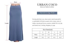 urban coco womens stylish spandex comfy fold over flare long maxi skirt