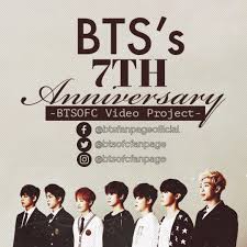 This is the bts official fanpage video project for bts' 7th anniversary. ã…¡bts S 7th Debut Anniversary Video Bts Official Fanpage Facebook