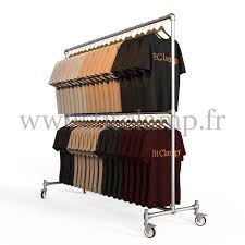 Porte Vetements Double Hauteur Portant Vetement Agencement Magasin Acier Galvanise