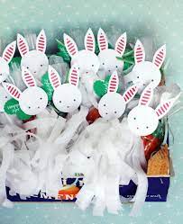 Some good ideas for prizes include small chocolate or easter treat items, small outdoor toys, bubbles, pencils and notebooks, stickers, and other small novelties. Classroom Easter Treats Jelly Bean Carrots Bunny Tassels Bunny Cakes