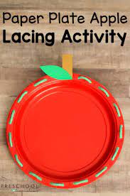 Please supervise children while they are doing these activities. How To Make A Paper Plate Apple Lacing Activity For Preschoolers