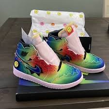 Global superstar j balvin's colorful air jordan 1 high collaboration is slated to release in december 2020. J Balvin Nike Air Jordan 1 Retro High Og Arco Iris Us8 W Original Box Receipt Ebay