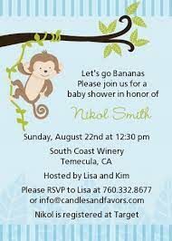 Monkey Boy Baby Shower Invitations Candles And Favors