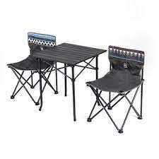 The folding chair has a comfortable leather surface, making it a great option for people with a tight space. Gocamp Portable Folding Table Chair Set Outdoor Camping Picnic Bbq Stool Max Load 120kg Sale Banggood Com