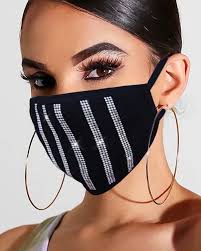 Pattern Type Studded Glitter Ear Looppackage Include 1 Mouth Mask Without Filters 00 Mouth Mask Fashion Mouth Mask Design Easy Face Mask Diy
