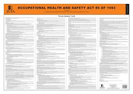 Safe manual handling guidance poster laminated 420mm x 594mm. Juta Occupational Health Safety Act 85 Of 1993 2e Poster