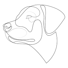 Labrador Retriever One Line Dog Art By Addillum Dog Line Drawing Line Art Drawings Animal Line Drawings