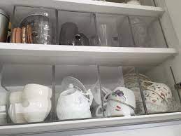 カップ ソーサー やグラス収納 どこに何が入っているか一目瞭然 無印良品 アクリルcdボックス 整理収納 整理収納アドバイザー2級 背面収納 キッチン背面 グラス収納 収納 無印 アクリル