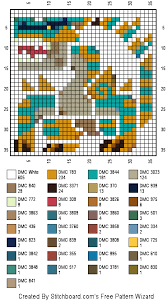 Tigrex Cross Stitch Monster Hunter Cross Stitch Pixel Art Pattern Monster Hunter