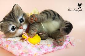 Kitten Munya Real Sized Needle Felted Toy Made To Order Felt Toys Needle Felting Needle Felted Animals