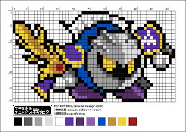 星のカービィ メタナイトのアイロンビーズ図案 スターアライズ サキエルのアニメドット絵ブログ クロスステッチ 図案 図案 ビーズアート