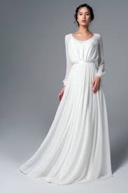 Chiffon Long Sleeve Wedding Dress Boho Wedding Dress Simple Etsy Wedding Dress Long Sleeve Wedding Dresses Simple Dresses