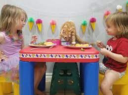 Cat joins the hedgehog dinner party. This Mom Invited An Orange Cat To Her Kids Garfield Themed Dinner