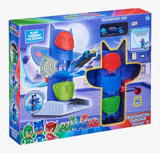 The pj masks headquarters playset features three levels of action packed hero fun this dynamic playset has interactive lights and sounds and even comes with one 3 catboy figure and his iconic cat car vehicle the pj masks heroes can choose their mission on the lights and sounds control center and zoom down the slide into nighttime adventures! Pj Pj Masks Headquarters Launcher Track Set Png Image Transparent Png Free Download On Seekpng