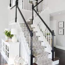 cortona console ballard designs black and white stairs black stair railing staircase makeover