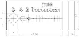 Hole sizes ranging from 1mm to 0.1mm in diameter. | Download ...