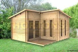 Log Cabin 4x4 Alton L Shaped Cabin 28mm Logs Available For Summer 2014 Log Cabins For Sale In The Garden Log Cabins Garden Cabins Residential Log Cabins