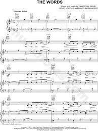 Christina Perri The Words Sheet Music In G Major Download Print Sku Mn0136563