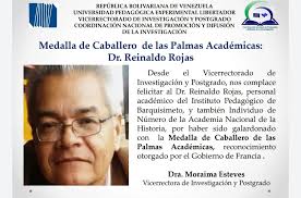 Reconocimiento la Dr Reinaldo Rojas.
