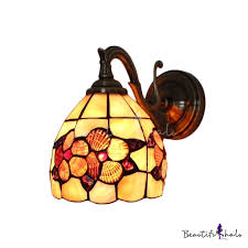 August 11, 2018 by admin. Flower Pattern Wall Lamp Shelly Tiffany Style Stained Glass Wall Sconce In Antique Brass For Balcony Beautifulhalo Com