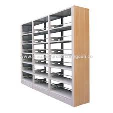 China Double Side School Library Steel Metal Bookshelf Bookcase With Wooden Sided Panel On Global Sources Metal Bookshelf Steel Bookshelf Bookcase Ki ruckus rkb362442 dual sided bookcase with six shelves 42 inch height resources description specifications why today's classroom? bookshelf
