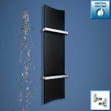 Wall mounted towel rail chrome towel rail towel storage rack double shelf holder. Black Designer Heated Towel Rail Radiator 300 X 1200 Mm Modern Bathroom Warmer Ebay
