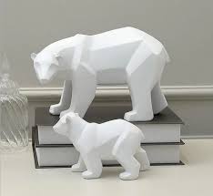 Geometric Polar Bear Statue Set Decoration Versus Club Sculpture Geometrique Ours Polaire Sculpture