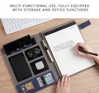 Professional Legal Notepad Portfolio, Blue Folio Notebook for Office,  Business, Work, Pad Holder Folder Organizer for Documents (12.5x10)