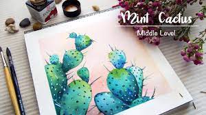 Cactus house plants indoor cactus cactus cactus cacti garden christmas cactus plant painted rock cactus flower pot design low 10 easy steps to save a dying cactus. Watercolour Painting Blue Cactus Youtube