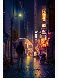 See more ideas about neon noir, cyberpunk aesthetic, cyberpunk city. Neon Noir Street Reflecting The Warm Yellow And Orange Light From The Bar Area Art Board Print By Tokyoluv Redbubble