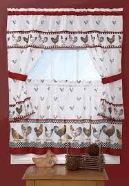 Top Of Morning Kitchen Curtain Set Black White Achim Country Kitchen Curtains Cottage Curtains Sweet Home Collection Curtains