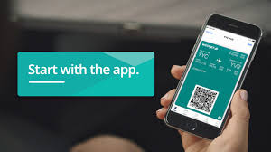 WestJet mobile app interface being used to change flight booking.