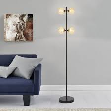 Lux Pro Stehlampe Felin Schwarz 138cm 4x G9 Otto