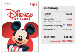 Jul 06, 2021 · as a smart shopper, you know how to take full advantage of coupons, deals and offers to save budget before making a purchase at disney gift card.you may have tried many coupon sites to find all the related sales or disney gift card promo codes.there is still a possibility that you may leave out disney gift card coupons that are useful to you. Target Com 50 Disney Gift Card Only 45 Shipped Hip2save