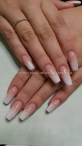 If you're after a refined and sparkling blend, look no further than a fabulous set of pearly white ombre nails. Pink And White Acrylic Ombre Fade Faded Nails White Acrylic Nails Ombre Acrylic Nails