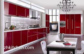 gloss red acrylic kitchen cabinet