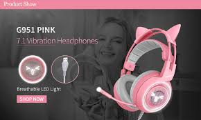 The volume adjustment and microphone are control near the headset. Somic G951 Rosa Usb Vibracion 7 1 Sonido Cancelacion De Ruido Auriculares Para Juegos Para Pc Ebay