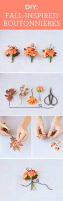 These Diy Fall Boutonnieres Are So Simple Affordable And Really Capture The Essence Of A Brightly Colored Fall Wedding Flowers Fall Groom Boutonniere Wedding