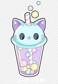 Original art printed in the usa on protective phone cases. Cat Kitten Drawing Kavaii Cuteness Bubble Tea Purple Food Png Pngegg