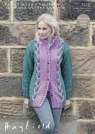 Maybe you would like to learn more about one of these? Hayfield Chunky Tweed Knitting Pattern 7519 Sun Coat Clearance Price 1 99