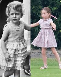 This seems to be a photograph of a glass framed photograph. Princess Charlotte Looks Like Young Queen Elizabeth Purewow