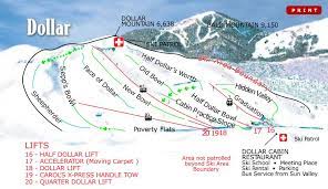 Dollar Mountain Trail Map Sun Valley - Dollar Mountain - Skimap.org