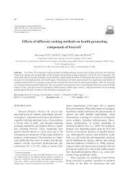 From sauces to knife techniques. Pdf Effects Of Different Cooking Methods On Health Promoting Compounds Of Broccoli