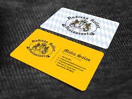 Create a professional business card in minutes with our free business card maker. Elegant Spielerisch German Restaurant Visitenkarten Design Fur A Company Von Sandaruwan Design 20796111