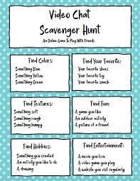 Video Chat Scavenger Hunt Printable Digital Learning Classroom Virtual School Online Teaching