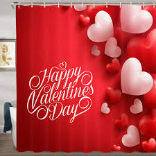 I wanted to get some new curtains. Amazon Com Jawo Valentines Day Shower Curtain Heart With Greeting Letter Fabric Bathroom Curtain And Hooks Waterproof Shower Curtain Set 69x70inches Home Kitchen