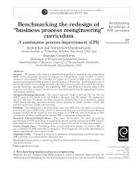 Pdf Benchmarking The Redesign Of Business Process Reengineering Curriculum A Continuous Process Improvement Cpi