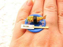 tempura sushi ring shrimp miniature food jewelry etsy tempura sushi tempura miniature food