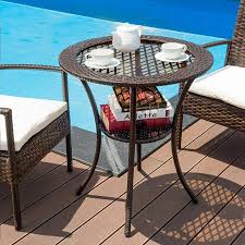 It is the perfect piece to the top of this coffee table can be taken out to access a spacious underbelly made specifically for pelangi coffee round table handmade eco natural rattan wicker with glass top, colonial. Gymax Round Rattan Wicker Coffee Table Glass Top Steel Frame Patio Furni W Lower Shelf Walmart Canada